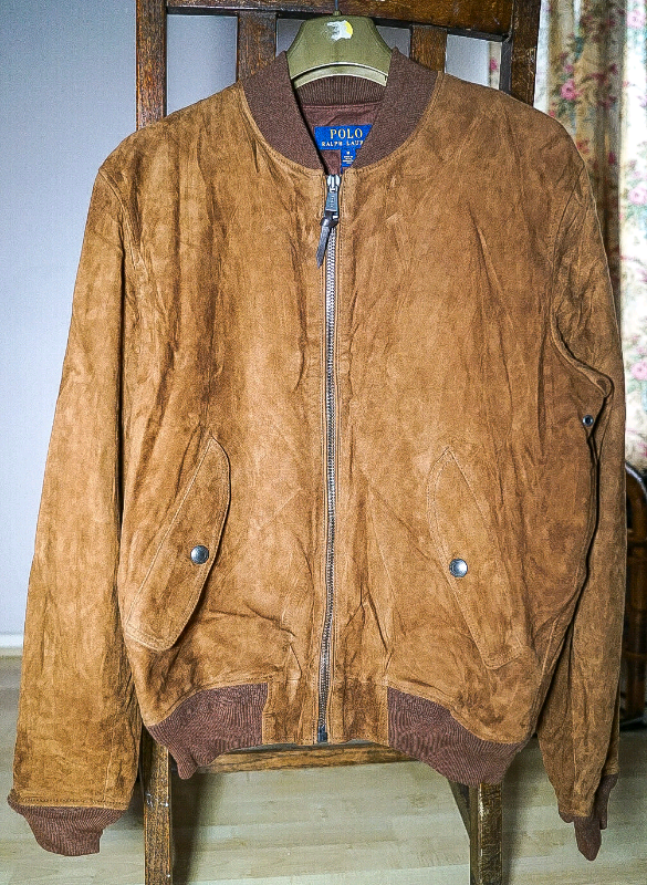 ralph lauren suede bomber jacket